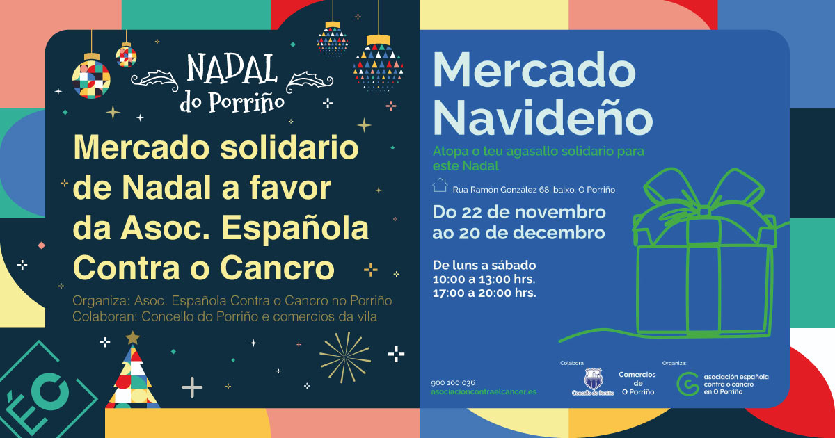 Mercado solidario de Nadal a favor da Asociación Española Contra o Cancro